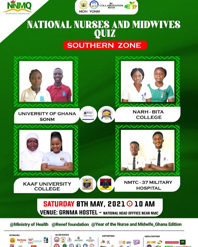 nnmquiz's tweet photo. Southern Zone is ready !! Watch a LIVE STREAMING of the NNMQ - Southern zone competition on Saturday 8th May Renef Foundation  National Nurses &amp; Midwives Quiz @ 10am sharp https://t.co/N2I6ekXvOI