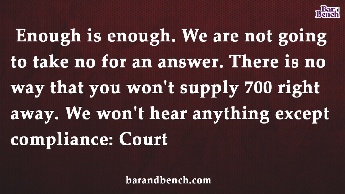 Enough is enough. We are not going to take no for an answer. There is no way that you won't supply 700 right away. We won't hear anything except compliance: Delhi High Court

#DelhiHighCourt #DelhiNeedsOxygen #CovidIndia #SupremeCourt
