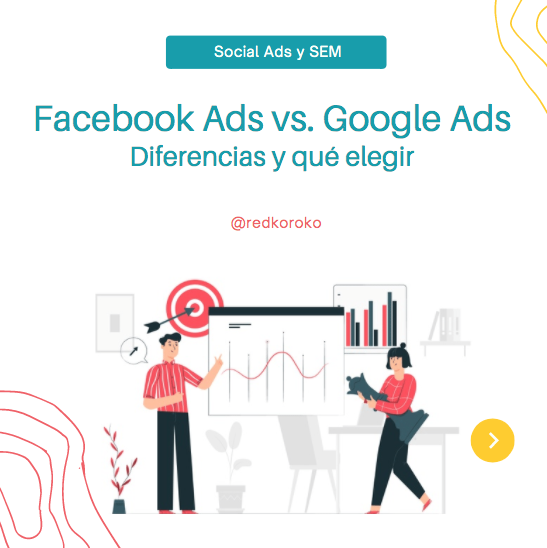Redkoroko's tweet photo. ¿Tienes dudas entre elegir publicidad en Facebook o anuncios en Google? Te contamos algunas de sus diferencias y cuáles funcionan mejor según tus objetivos. 👇

#marketing #googleads #ads #facebookads #socialmediaads #redessociales #marketingonline #communitymanager #publicidad https://t.co/889cFlauXW