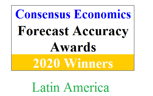 ConsensusEcon's tweet photo. We are pleased to announce the winners of our 2020 Forecast Accuracy Awards for the Latin American region. Please see the following link for more details #GDP #Inflation https://t.co/393N4q6rue https://t.co/5SXyi4bIIR