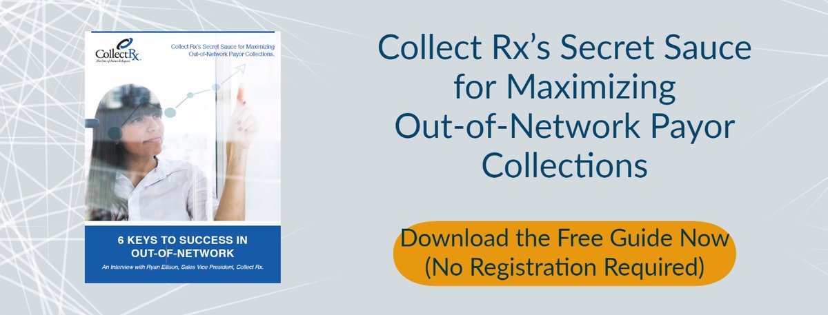 CollectRx's tweet photo. Collect Rx's Secret Sauce for Out-of-Network Revenue Cycle Success 

Let Collect Rx give you a demonstration of what lets us be so successful in maximizing reimbursements from payers. The 'Secret Sauce' if you will. 

https://t.co/CWhKa7WyM1 https://t.co/ewCQaOs4Z2