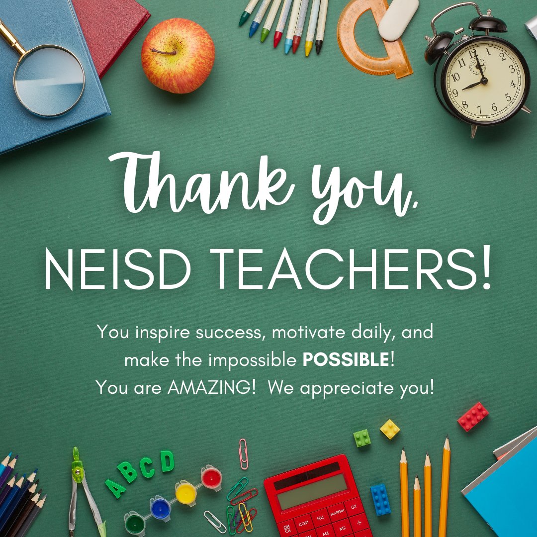 NEISD_Professional Learning (@neisd_pd) on Twitter photo Happy Teacher Appreciation Week! We appreciate you 24/7, 365 days a year! We❤️<a href="/NEISD/">North East ISD</a> teachers! Happy Teacher Appreciation Week! We appreciate you 24/7, 365 days a year! We❤️<a href="/NEISD/">North East ISD</a> teachers!