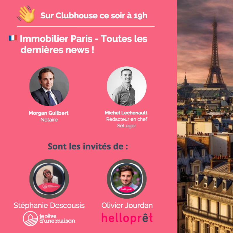 ReveduneMaison's tweet photo. 🚨 Pour démarrer la soirée avant le choc PSG-Manchester, rejoignez-nous dès 19h sur la room ClubHouse de l'immobilier parisien !

🎙 @ReveduneMaison, @hello_pret et leurs invités vous dévoileront l'actualité immo du dernier Baromètre SeLoger. 
👉https://t.co/GfZcutvPrK https://t.co/tKwedq2DGK