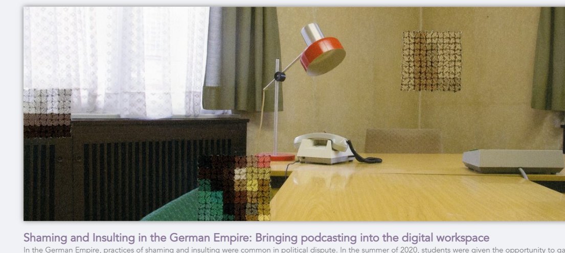 CollaboratoryGs's tweet photo. New on Zeitnah @CollaboratoryGs: "Shaming and Insulting in the German Empire: Bringing podcasting into the digital workspace" by Dorothea Dils @sfb1285 @tudresden_de - https://t.co/e8DkS1D1PU #germanstudies #theGSAtweets #thegsa2021 #twitterstorians https://t.co/GcGWnW05UR