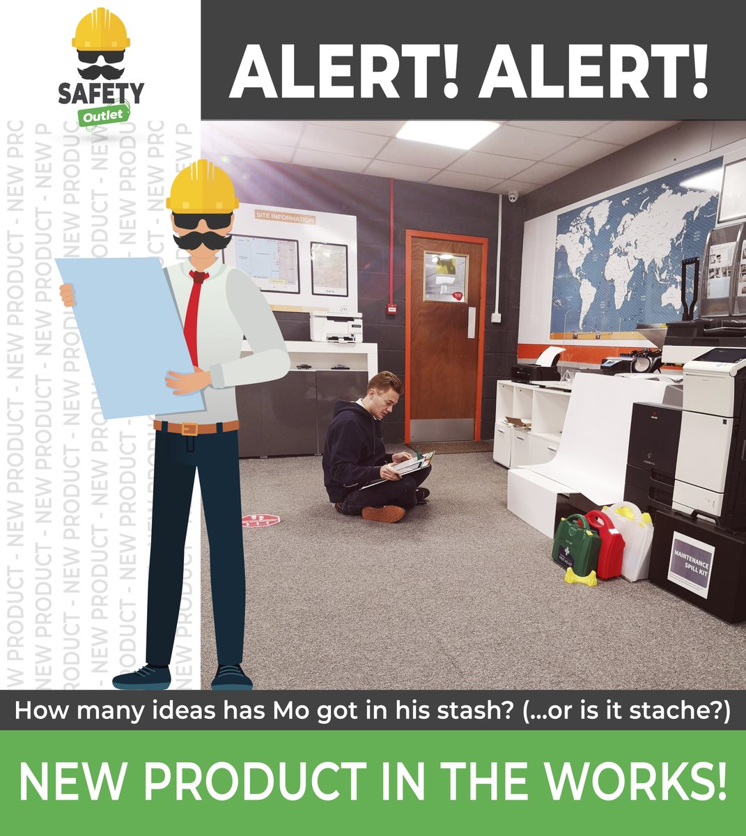 Safety_Outlet's tweet photo. Exciting new product launch this afternoon. Take a look at Mo Stache's sidekick, Stu Ble, hard at work!

#Safety #ProductLaunch #ANNOUNCEMENT https://t.co/WOpqxCG9X2