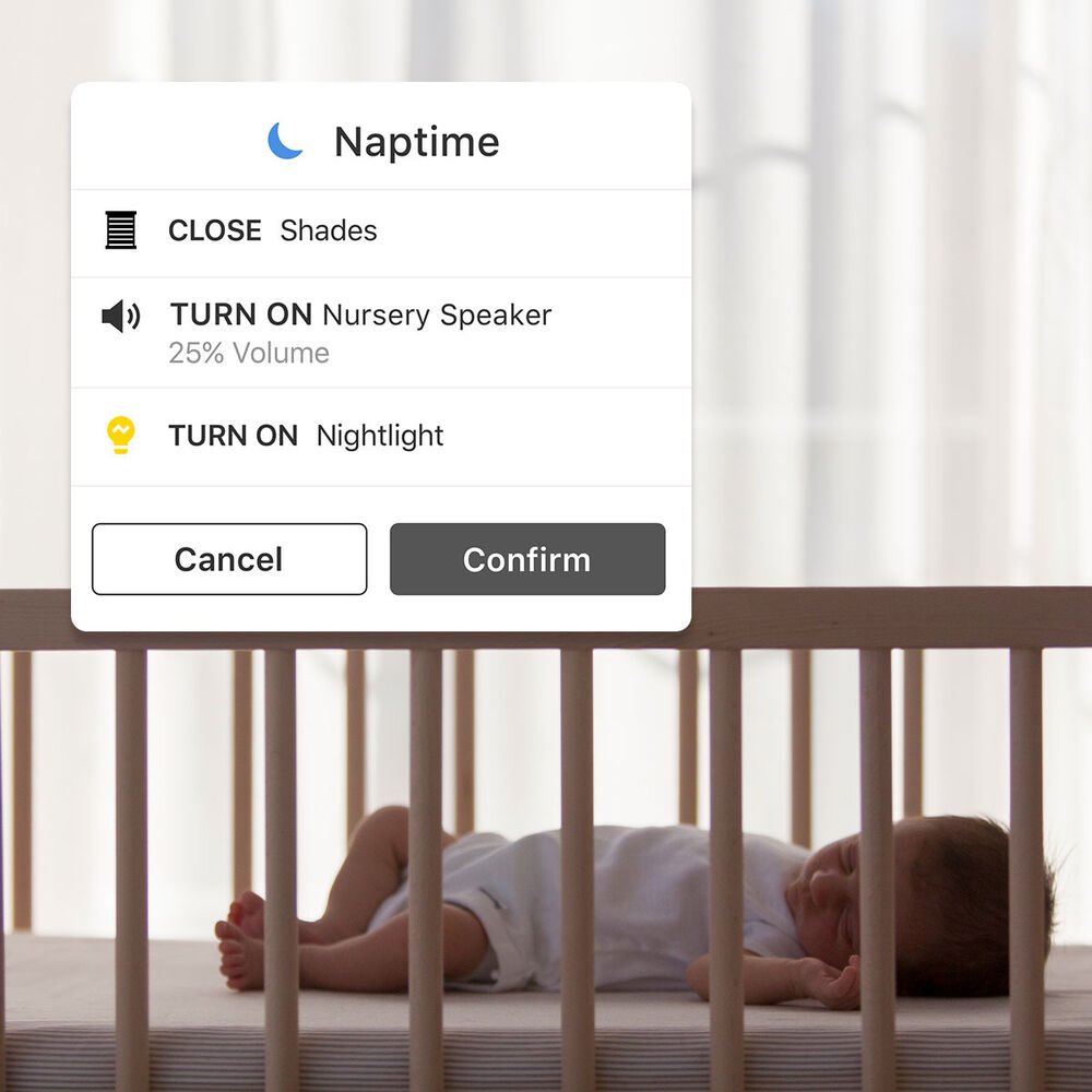 AlarmDotCom's tweet image. #momtip #dadtip: Make naptime a breeze by setting up a Scene in the Alarm.com app! Go to Scenes and click + to create a customized Scene that...
1. Lowers the blinds 🪟
2. Dims the lights 💡
3. Turns on the sound machine 🎙
4. Gets the lullabies flowing 🎶