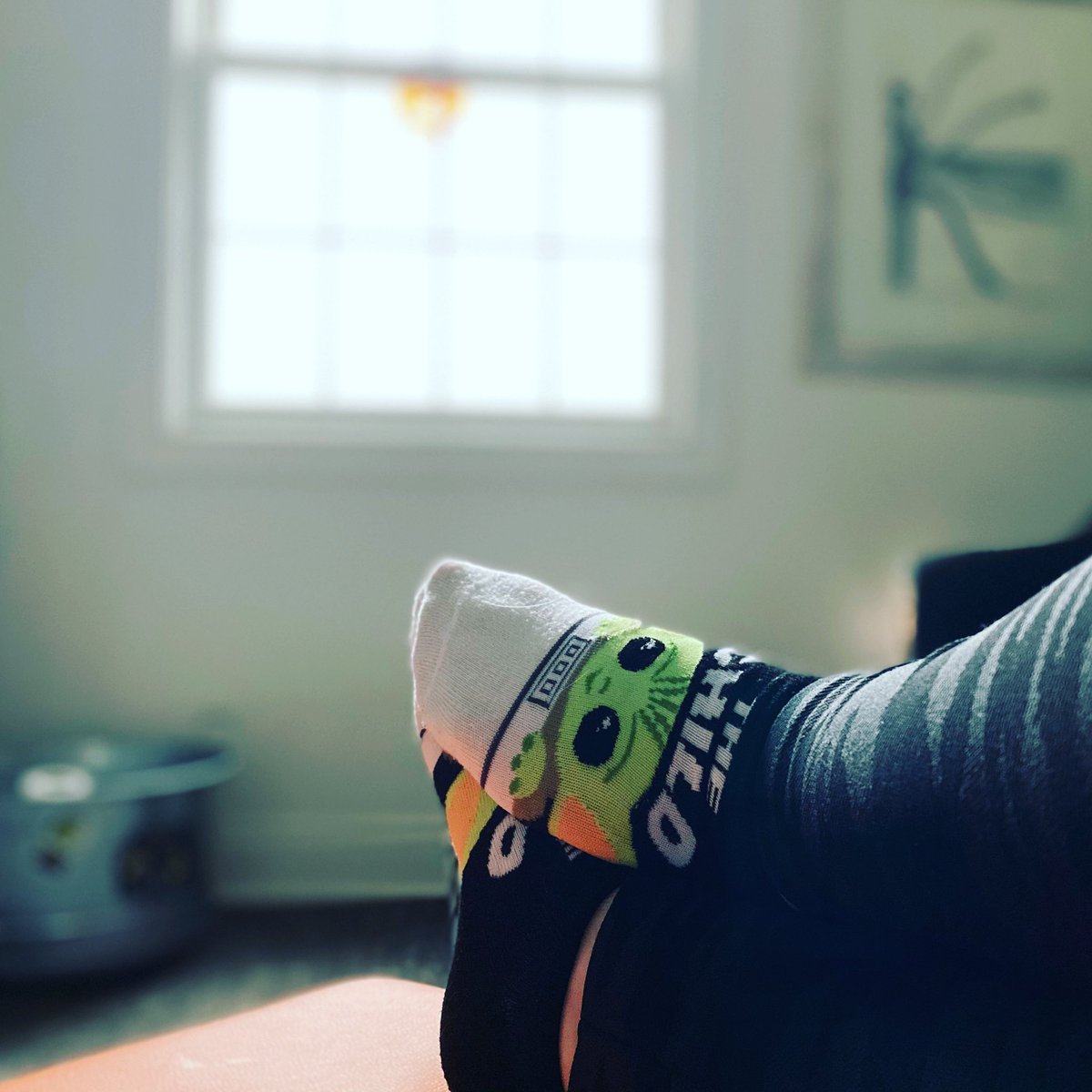 Katinwolf1's tweet image. Celebrating #MayThe4thBeWithYou with some love of this stellar #OracleIIL relationship + #babyyoda socks while working.