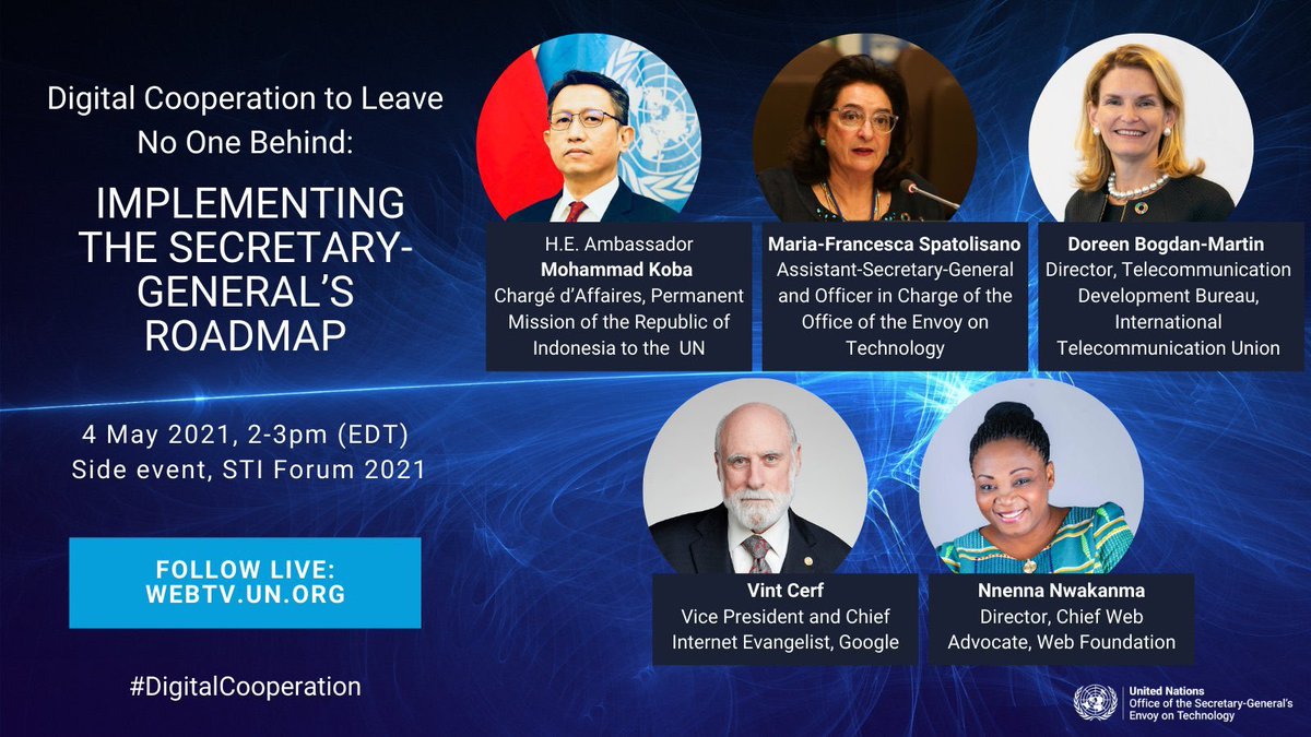 🔊Starting soon with @ITUBDTDirector @UNTechEnvoy @nnenna @vgcerf  @mohammadkoba & @indonesiaunny.
📺Watch it live on @UNWebTV