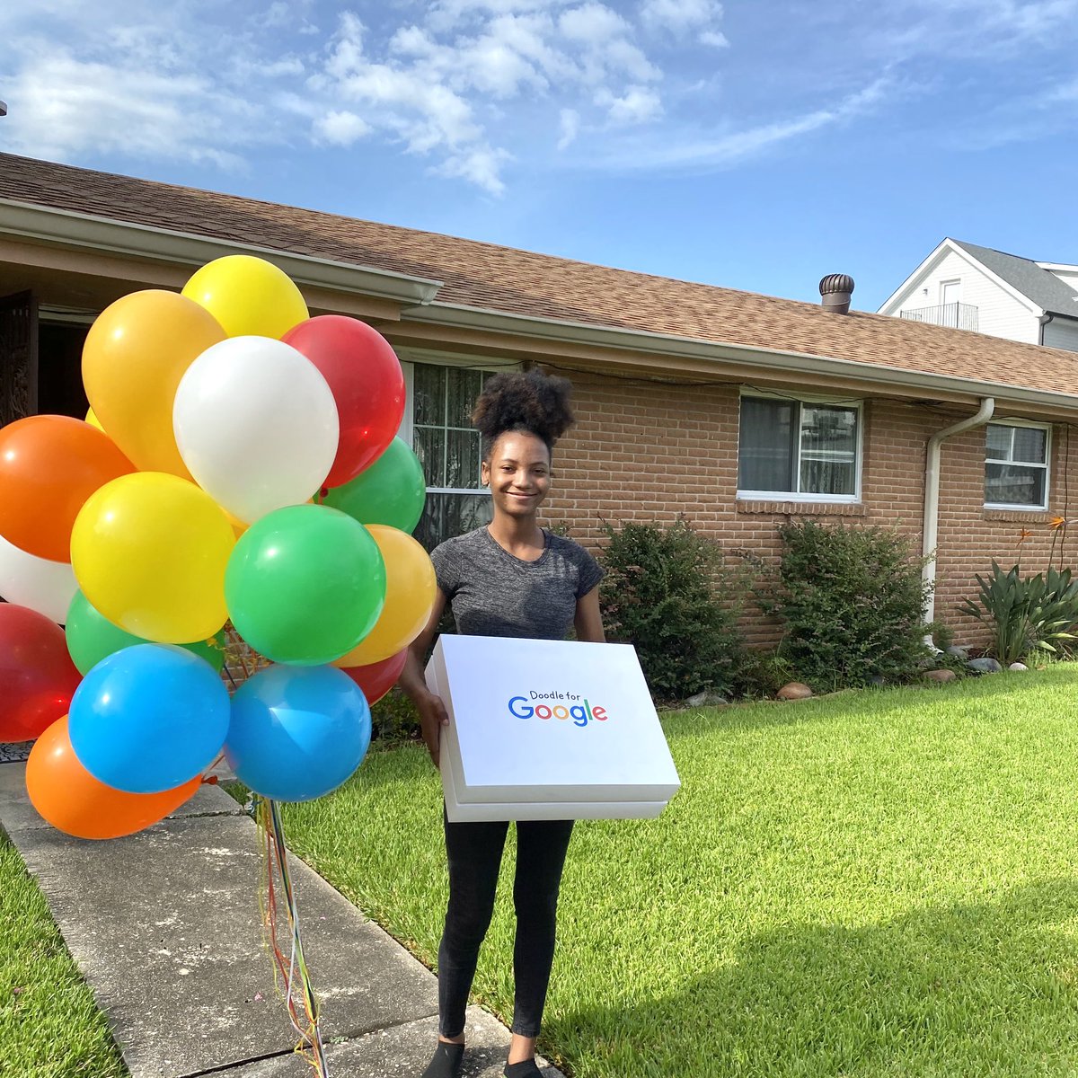 If y’all wonder what happened to the Doodle for Google girl, she didn’t win the competition but got a Full Ride to Pratt anyway. 💛🖤🥳