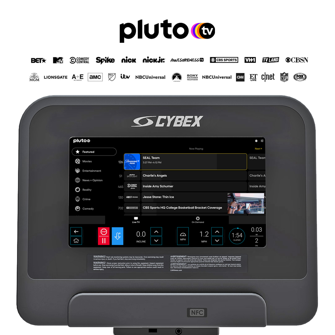 Cybex International (@cybex) on Twitter photo You can now stream <a href="/PlutoTV/">Pluto TV</a> on connected 70T consoles. 🚀 Pluto TV offers easy access to binge-worthy TV, hit movies, breaking news, live sports & more. 📺 Feature can be enabled in the US only. #CybexIntl #PlutoTV You can now stream <a href="/PlutoTV/">Pluto TV</a> on connected 70T consoles. 🚀 Pluto TV offers easy access to binge-worthy TV, hit movies, breaking news, live sports & more. 📺 Feature can be enabled in the US only. #CybexIntl #PlutoTV