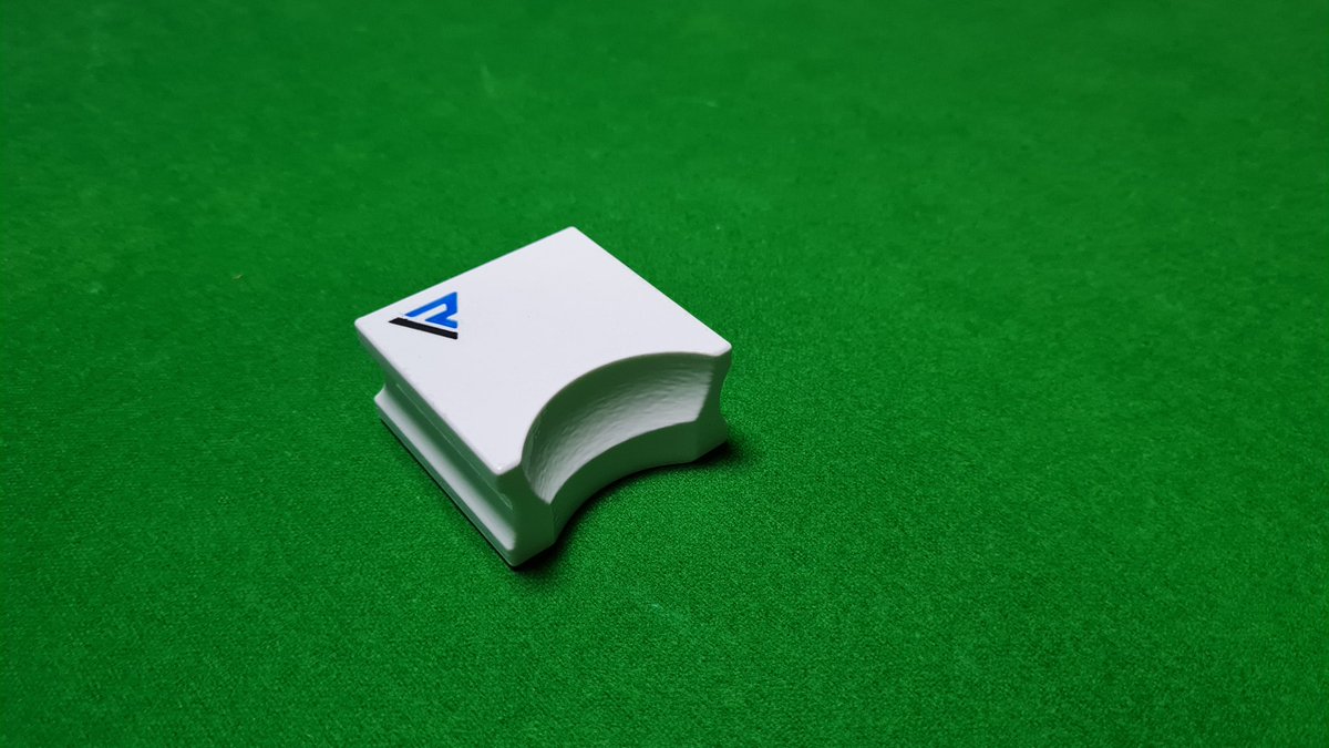 Snooker marker block available on our site soon. This 52.5mm x 52.5mm x 26.25mm at 60 grams offers much more stability while removing and replacing cue/object balls. Can be used both sides.