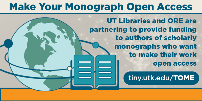 UT Research (@researchutk) on Twitter photo Exciting news for UT faculty! <a href="/UTKLibraries/">UT Libraries</a> and ORE are partnering again to fund authors of scholarly monographs who want to make their work open access. Funding is available through TOME <a href="/openmonographs/">TOME</a>!
<a href="/AAUniversities/">AAU</a> <a href="/ARLnews/">Association of Research Libraries</a> <a href="/aupresses/">AUPresses 📚</a> Exciting news for UT faculty! <a href="/UTKLibraries/">UT Libraries</a> and ORE are partnering again to fund authors of scholarly monographs who want to make their work open access. Funding is available through TOME <a href="/openmonographs/">TOME</a>!
<a href="/AAUniversities/">AAU</a> <a href="/ARLnews/">Association of Research Libraries</a> <a href="/aupresses/">AUPresses 📚</a>