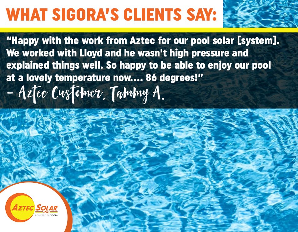 aztecsolar's tweet image. How does 86 degrees sound? Like bath water, but even better. 🤤 #solarpool #solarhome #aztecsolar #poweredbysigora