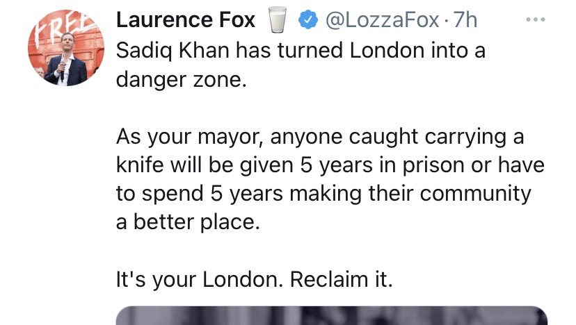 Not that it’s going to move the needle as far as the Fantastically Unelectable Mr Fox is concerned, but to bust his spurt of #FakeLaw, let me confirm that the London Mayor has no power at all to set criminal sentences.