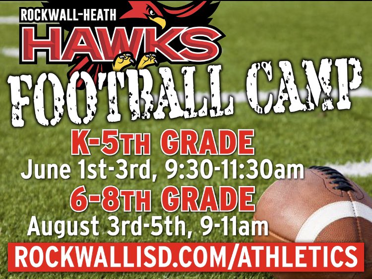 It’s a great time to be a Heath Hawk! Visit Rockwallisd.com/athletics to get those Future Hawks registered! #WTD