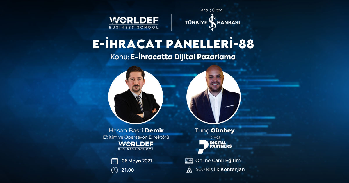 wearegroupdp's tweet photo. Ajans başkanımız ve CEO'muz Tunç Günbey, WORLDEF BUSINESS SCHOOL tarafından düzenlenen e-ihracat paneline konuk oluyor.

Tunç Günbey; e-ticarette ve e-ihracatta dijital pazarlamanın önemini anlatacak. 

Panele giriş için https://t.co/VbuZuqAubA üzerinden form doldurabilirsiniz. https://t.co/QpybFFsGYL