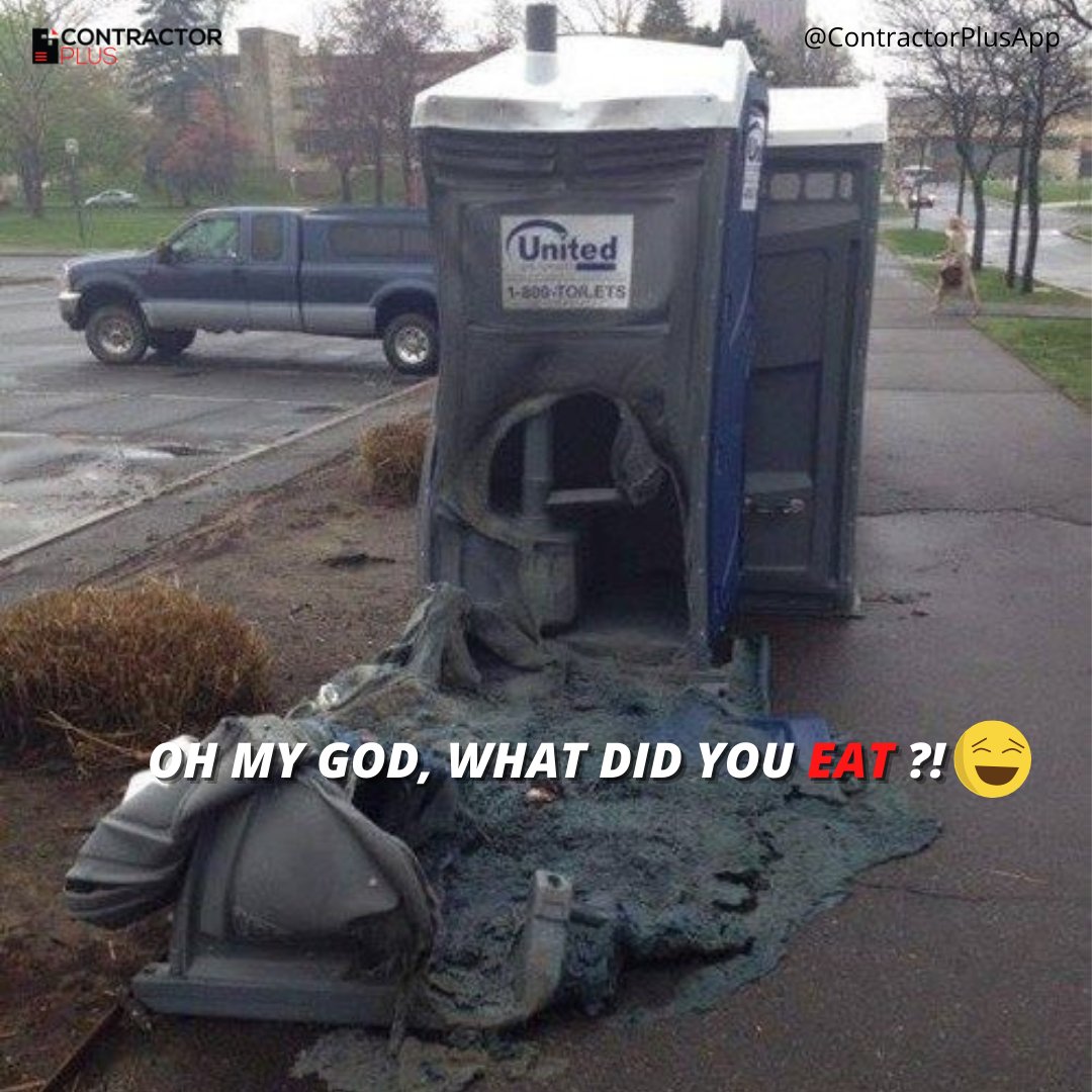 cplusapp's tweet photo. LOL๐๐ฅ
They must have taken the ghost pepper challenge๐ถ๏ธ , what do you think?๐
#ContractorPlus #Contractor #Handyman #Workmemes #SpicyFood #PortaPotty #WorkFails #Memes #TummyProblems https://t.co/lyfiWI5F49