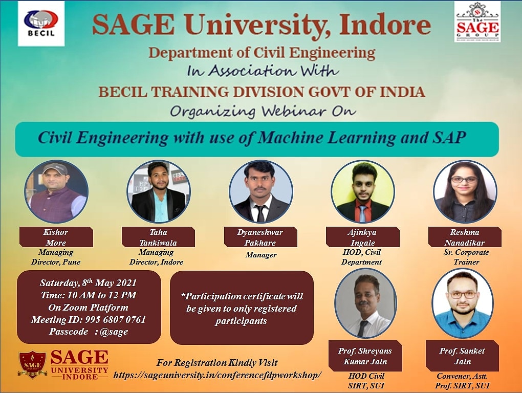 SUI_Civil's tweet photo. *Who Can Participate:* Open forall Saturday*Time: 10 AM to 12 PM*
*On Zoom Platform:*
*Meeting ID: 995 6807 0761*
*Passcode: @sage*
For Registration Visit: https://t.co/fMENtovGg2
#SUI #sageuniversity #SAGE #sageindore https://t.co/3AApjIVd0H