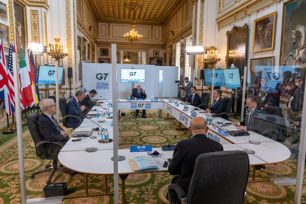 SecBlinken's tweet photo. Together, the @G7 members will work to define and enact a shared democratic vision. We respect the freedom of all people to express their political will and meaningfully participate in determining the direction of their country. https://t.co/oeLK6qfshG