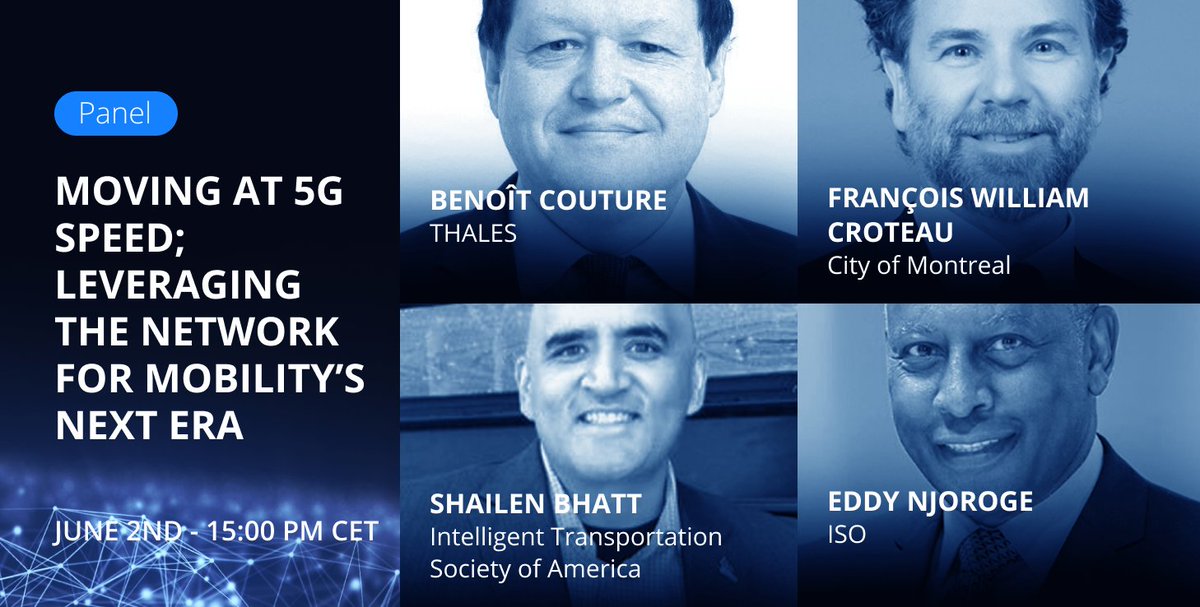 movinonconnect's tweet image. #MULTIMODALMOBILITY
Moving at 5G speed; leveraging the network for mobility’s next era
🗣 Benoît couture - @thalesgroup 
🗣 François William Croteau - @MTL_Ville
🗣 Shailen Bhatt - Intelligent Transportation Society of America
🗣 @eddy_njoroge - @isostandards