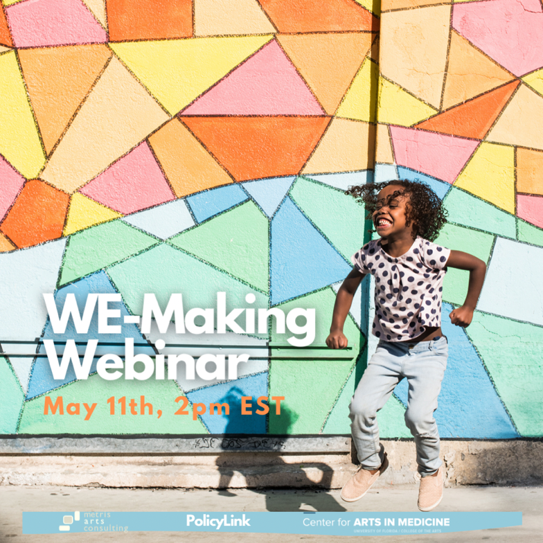 metrisarts's tweet photo. WE-Making webinar: How arts &amp; culture unite people to work toward community well-being. 5/11/21 at 2p ET. With @Ra_Joy @MariaRosarioJa4 @oaklandart @MicahGursky. From @UFCam @metrisarts @policylink #SocialCohesion #CreativePlaceMaking #ArtsInPublicHealth. https://t.co/aiJJ87YCrX https://t.co/Go1e96PyrY