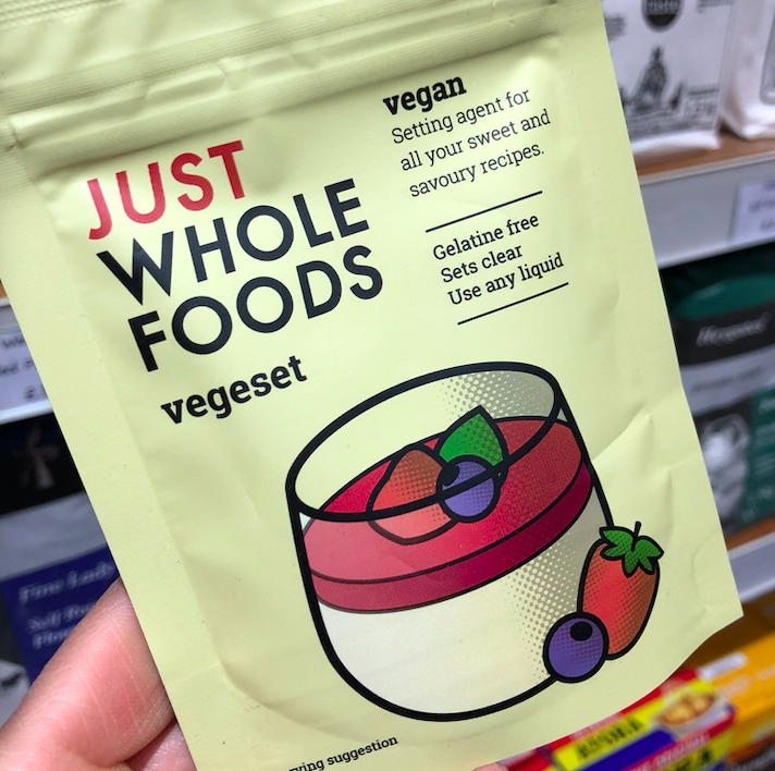 This is an extremely clever ingredient. Vegeset is a setting agent for all sweet and savoury recipes. It's a #vegan alternative to gelatine. It works with any kind of liquid, including plant-based milk. Genius!  #shoplocal #freshisbest