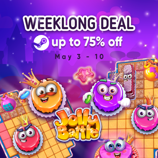 JollyBattle's tweet image. The #Weeklong #Deal is gaining #steam! 🤩
It will last till May 10!
Grab #JollyBattle now as it is up to 75% OFF! 🥳

store.steampowered.com/app/824620?utm…

#SteamDeals #SteamSale
#indie #indiedev #IndieGameDev