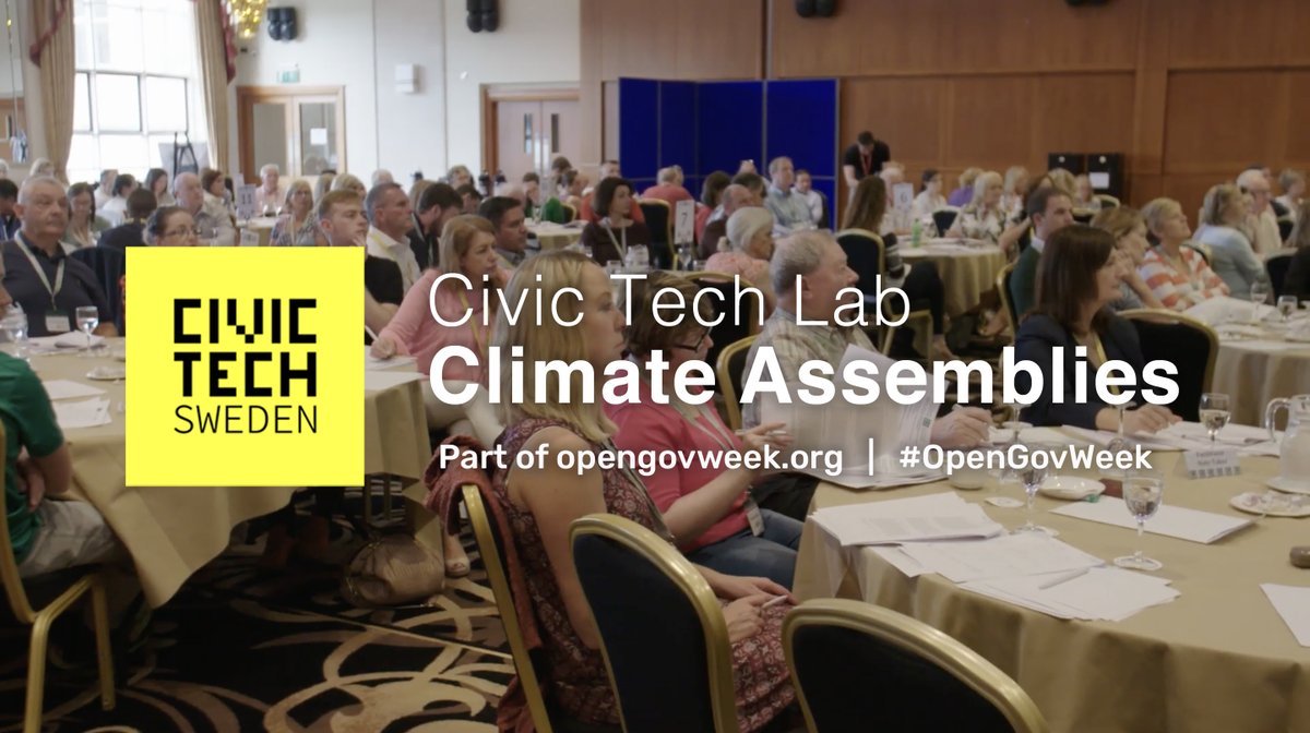 As a part of #OpenGovWeek we present 'Civic Tech Lab: Climate Assemblies'. Can #ClimateAssemblies help our democracies and tackle #ClimateChange? 2-part lab on May 18 and May 20:
forum.civictech.se/t/civic-tech-l… #OpenGov #CivicTech #swgreen #demokrati #democracy #klimatsmart #klimat