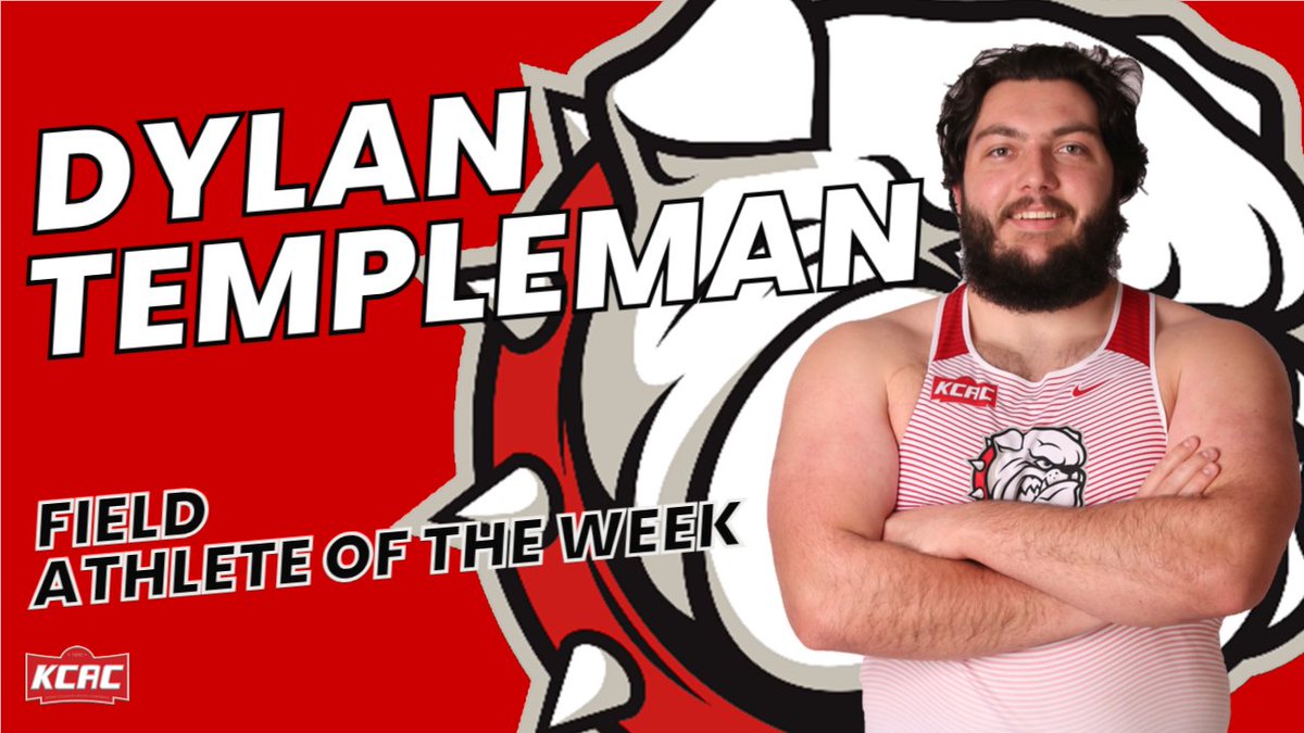 📢Congratulations to Dylan Templeman, named this week's <a href="/kcacsports/">Kansas Collegiate Athletic Conference</a> Field Athlete of the Week. This is Dylan's 5th weekly honor this spring‼️ #BulldogPride