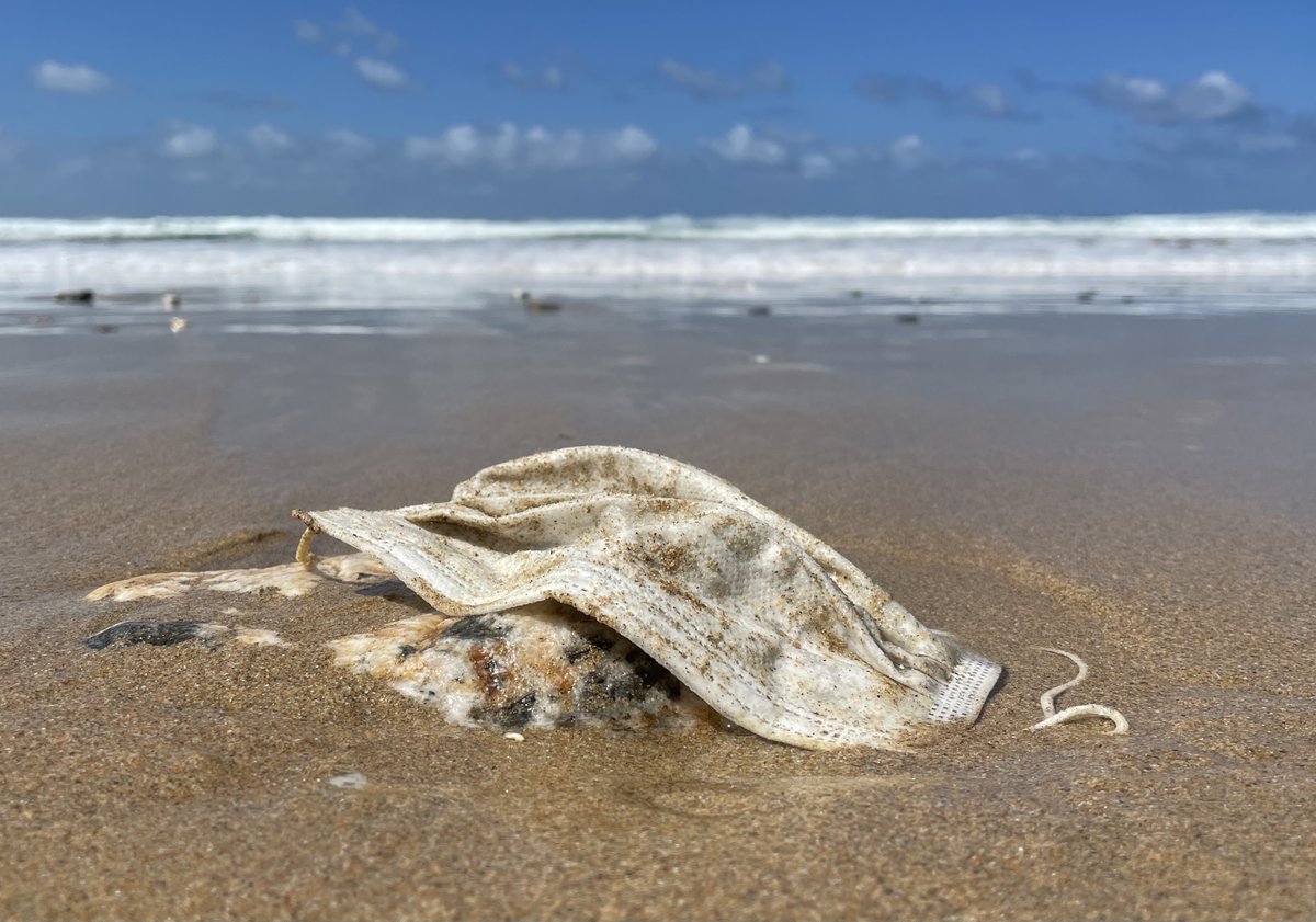 After strong onshore winds overnight we went down to the beach to see what had washed up only to find it littered with disposable face masks. New research shows these could be releasing chemical pollutants and nano-plastics into the environment.