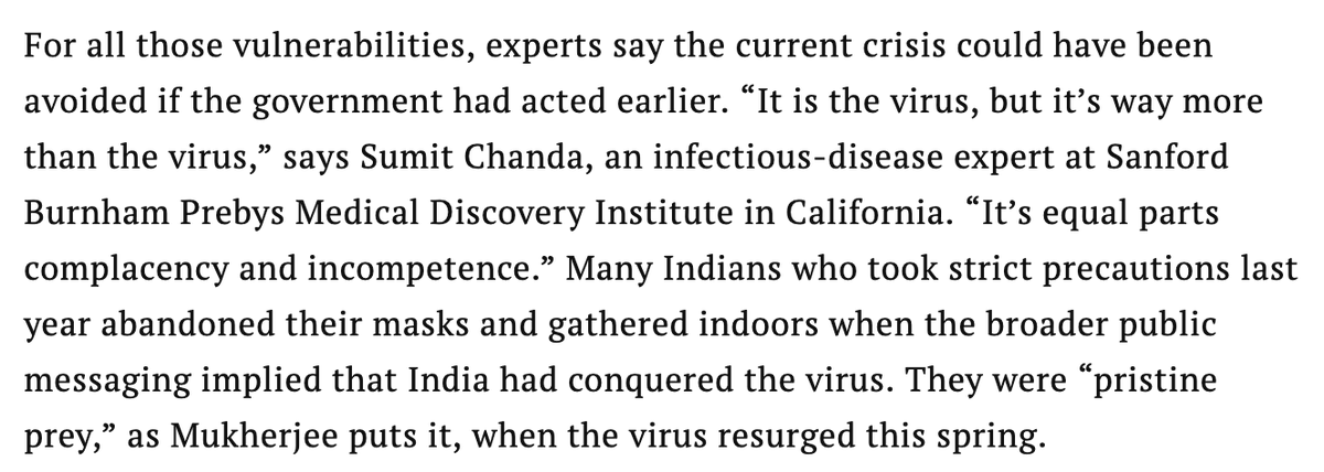 But the greater failure is in the government's inaction and bad policy decisions that put people at risk, per Dr. Sumit Chanda. We've seen this time and again here in the US and elsewhere around the world.