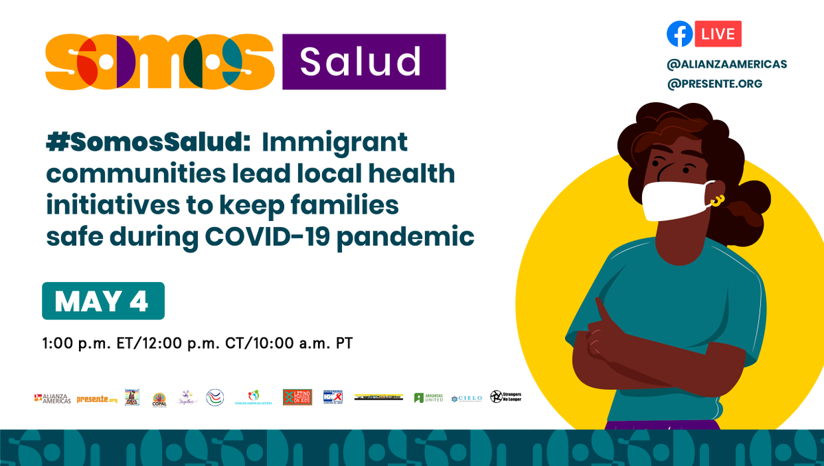 TODAY! @ALIANZAAMERICAS, @LatinoCommAIDS, @CSFMEU, @presenteorg & Alianza Americas members are leading a coordinated health initiative called #SomosSalud to help Latinx people overcome barriers caused by the #COVID19 pandemic. Join us & learn more bit.ly/3gSNhOE
