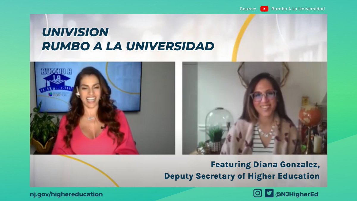 ICYMI: Deputy Secretary <a href="/DianaDeeGonz/">Diana Gonzalez</a> joined <a href="/UnivisionNews/">Noticias Internacionales</a> to share the affordable college opportunities that New Jersey has to offer, including the Community College Opportunity Grant (#CCOG) and proposed Garden State Guarantee (#GSG)!

📺 More here: instagram.com/tv/COdFAyOjCI4/