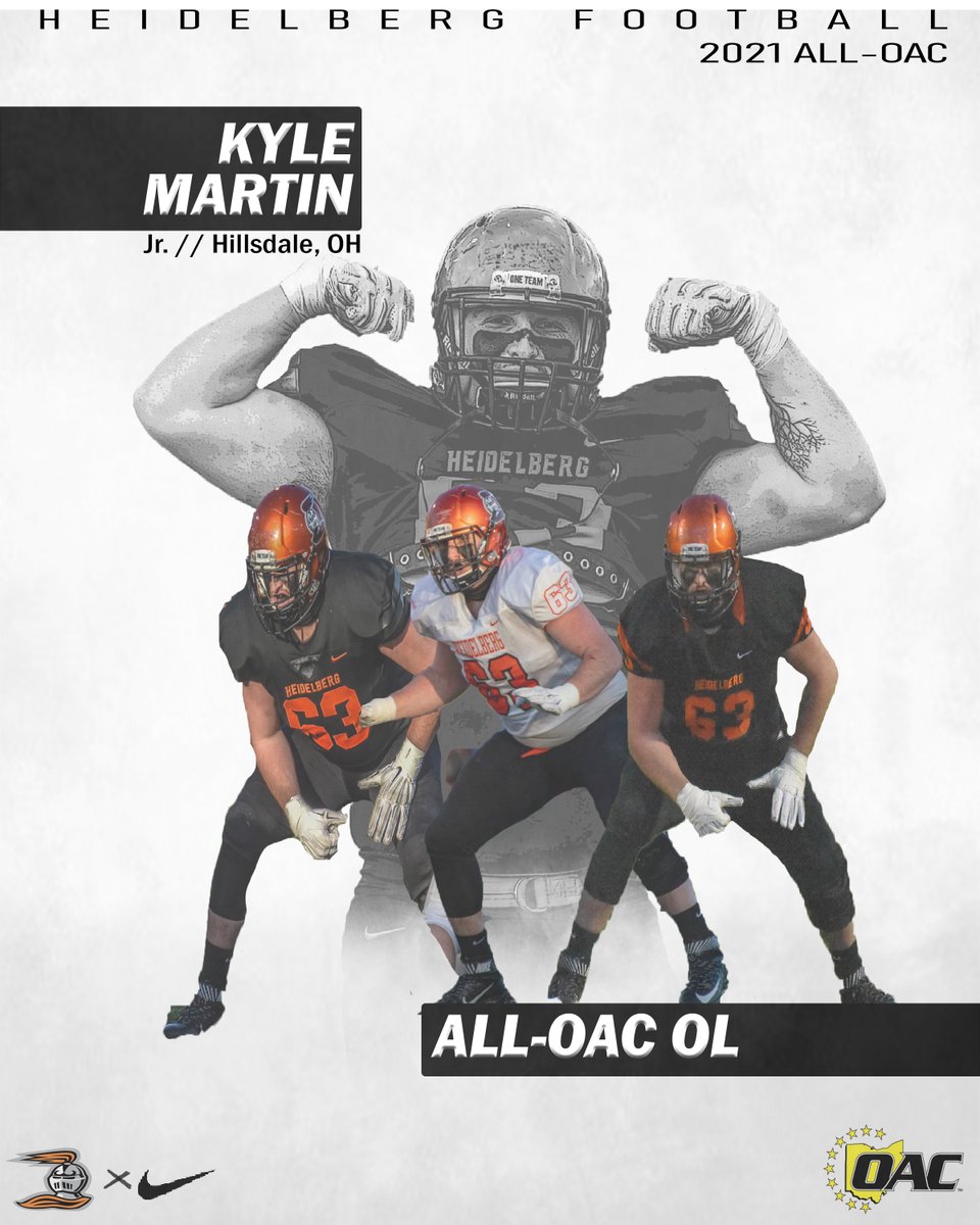 BergFootball's tweet image. Kyle Martin received his 1st All-OAC accolade. 
He was an anchor at Left Tackle on one of the most explosive offenses in the nation. 
@Kyle77Martin
