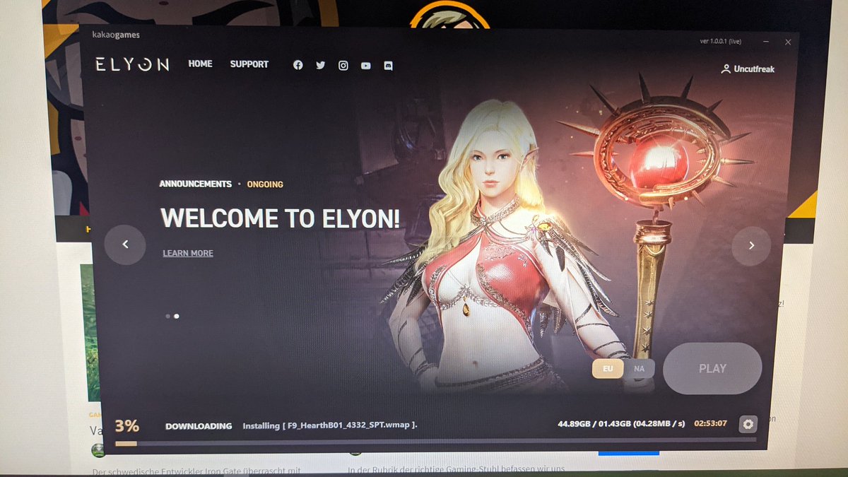 Uncutfreak's tweet photo. In zwei Tagen geht's los! Danke an @MeinMMO und @Elyon_thegame für den Close Beta Test Key. Wenn ich darf wird es ein Video vom #Elyon geben. 

#MMORPG #YouTube #egamenerds #uncutfreak https://t.co/R2axGgHk9u