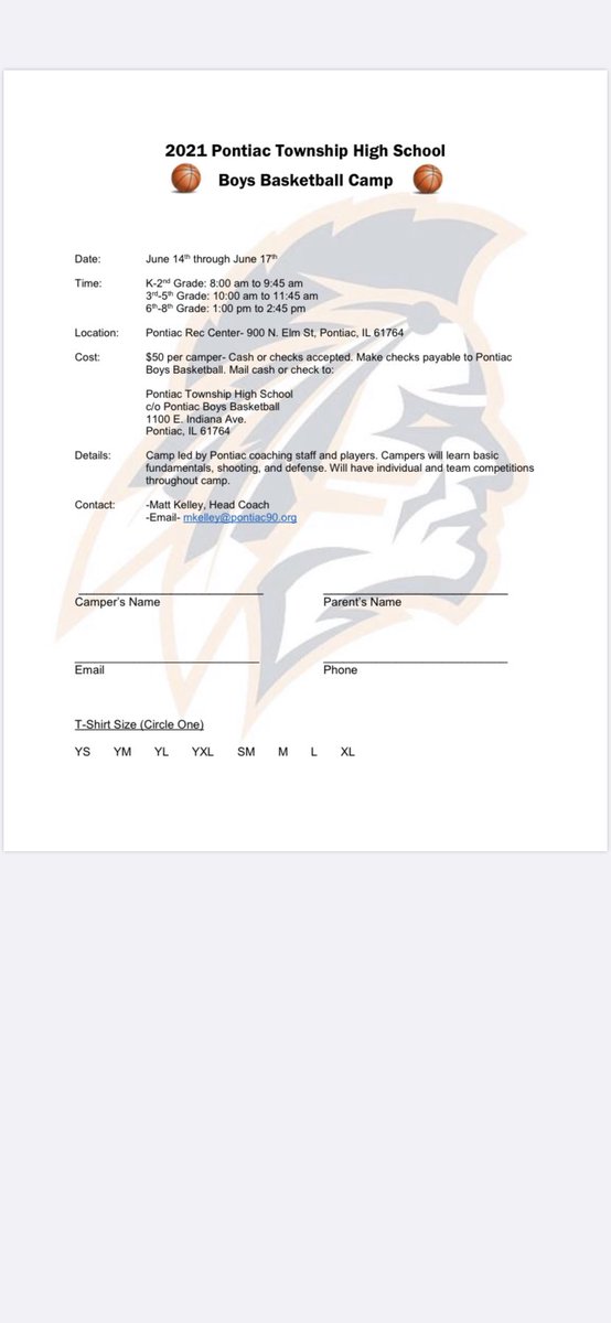 Dates and Info for our Summer    Basketball Camps.