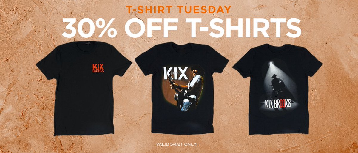 Kix Brooks on X: Happy T-shirt Tuesday! Enjoy 30% off in the Kix Brooks  online store now! #TshirtTuesday    / X