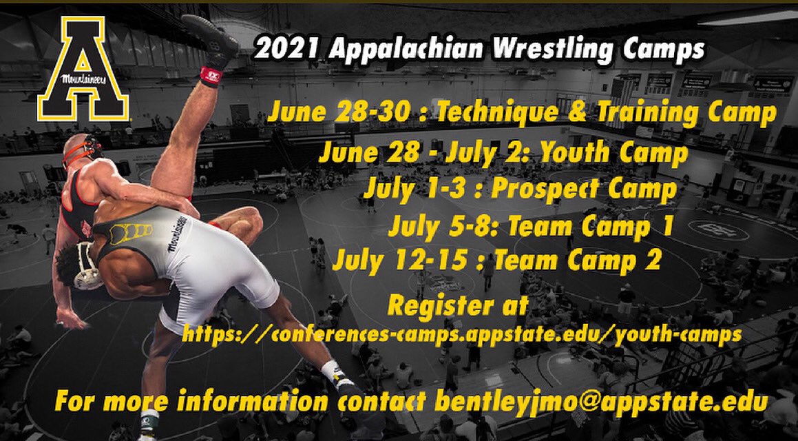 AppWrestling's tweet image. 🚨🚨Registration is now open! Sign up at conferences-camps.appstate.edu/youth-camps #ReAchTheSummit