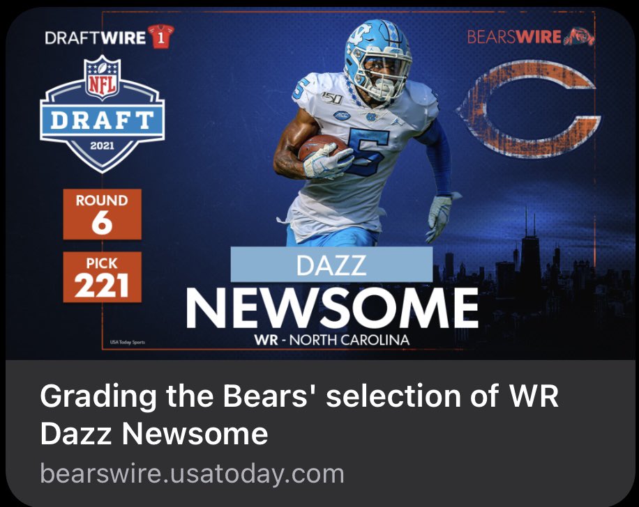 _KateFerrara's tweet image. Grade A on @ChicagoBears steal of @dazznewsome05 !! All facts! 💯💯