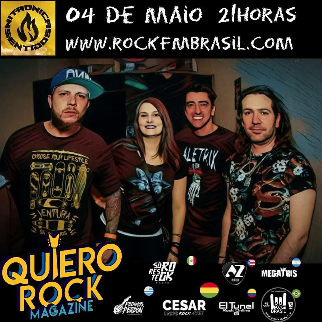 bandanitronica's tweet photo. Salve galera! Hj as 21hs Nitronica com transmissão simultânea para Brasil, Argentina, Uruguai, Mexico, Colombia, Bolivia e Porto Rico no programa QUIERO ROCK! Confiram!

@rockfmbrasil
@azrockradio 
@eltunelco
@CESARRadioRock
@pedimosperdon1

#rocklatino #quierorock  #quesearock https://t.co/60CZBir9rs