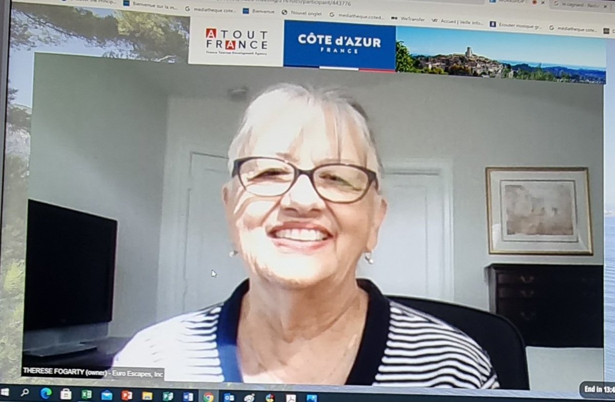 SCarsalade's tweet photo. 🇺🇲.Workshop virtuel #CotedAzurFrance en cours sur les USA, marché capital. Organisé par le CRT et @Atout_france du 4 au 6 mai. 50 partenaires azuréens à la rencontre de 120 TO &amp; AGV américains. Delta et La Compagnie prêtes à redémarrer. On prépare demain. https://t.co/2uLrNPeIrB