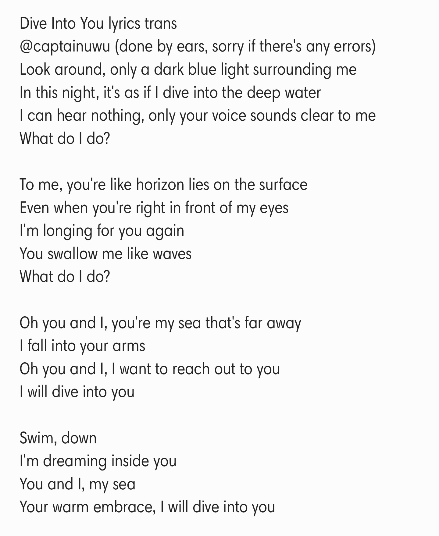 Dyva Lyrics Translation Of Dive Into You Done By Ears Sorry For Any Errors The Song Is Really Good ㅠ Dyva Lyrics Translation Of Dive Into You Done By Ears Sorry For Any Errors The Song Is Really Good ㅠ