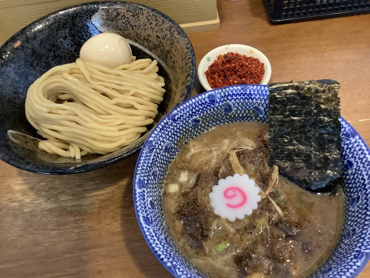 渡辺樹庵 天王町 桜の如く で 小つけめん 辛味 くり山 出身なお店です 濃厚な豚骨魚介つけめんです 渡辺樹庵 天王町 桜の如く で 小つけめん 辛味 くり山 出身なお店です 濃厚な豚骨魚介つけめんです