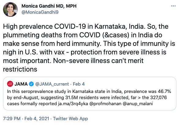 This was bolstered by "experts" who took it upon themselves to make definitive proclamations about this (sometimes as part of delivering a decidedly anti-vaccine message, ahem, Jay Bhattacharya).