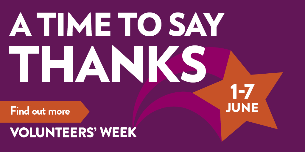 This year’s #VolunteersWeek will be ‘A time to say thanks’. From 1-7 June, join us in recognising and thanking all #volunteers who supported our communities throughout this pandemic and all those who usually volunteer but have not been able to because of coronavirus.