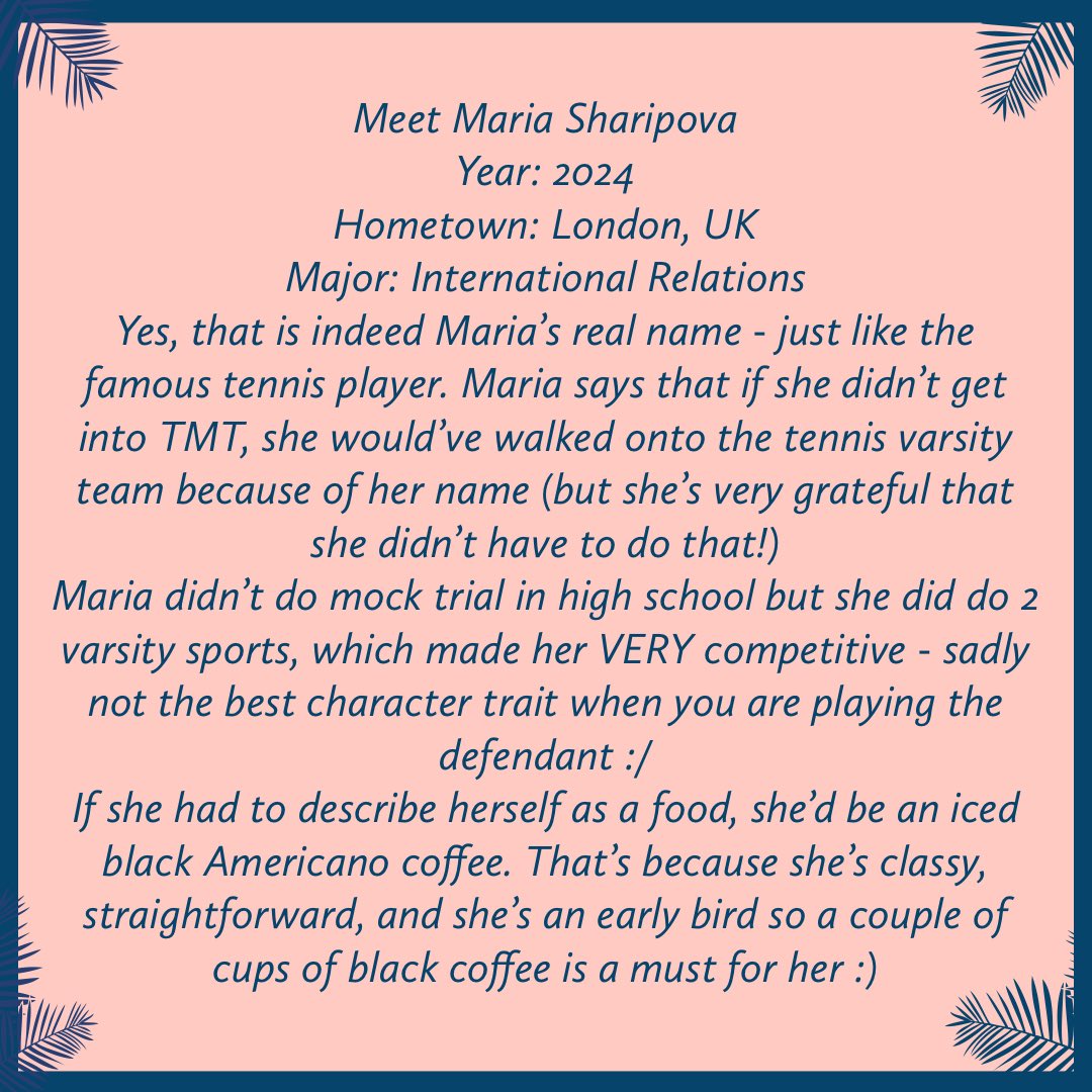 Last but certainly not least on #YearwithTMT, we have the outstanding Maria Sharipova!