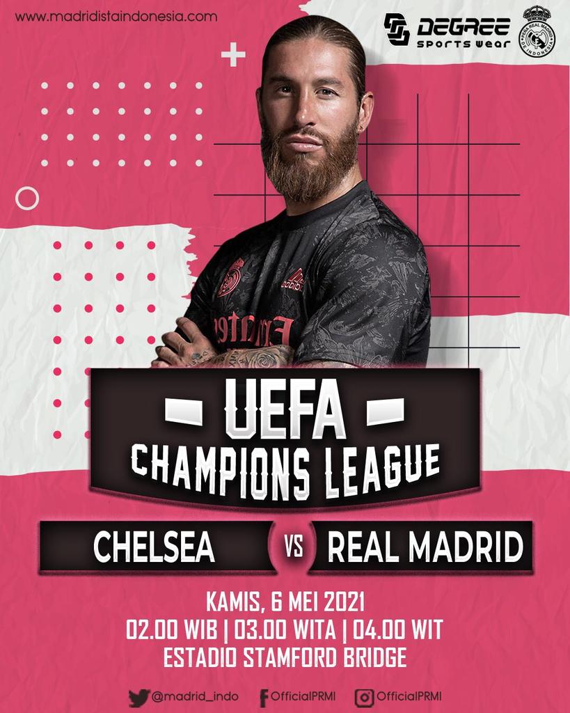 #NEXTMATCH

Chelsea vs Real Madrid
Liga Champions Semifinal leg 2
Kamis, 6 Mei 2021
Kick Off: 02.00 WIB, 03.00 WITA, 04.00 WIT

#HalaMadrid