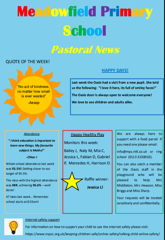 meadowfieldclc's tweet photo. We are pleased to announce the launch of our new Pastoral Newsletter. This will be a weekly rundown of all things from the Pastoral Team - attendance, hints and tips about creative activities and well-being advice. #together #teammeadowfield #newideas #proud #schoolisgreat https://t.co/Wy5gcto7gV