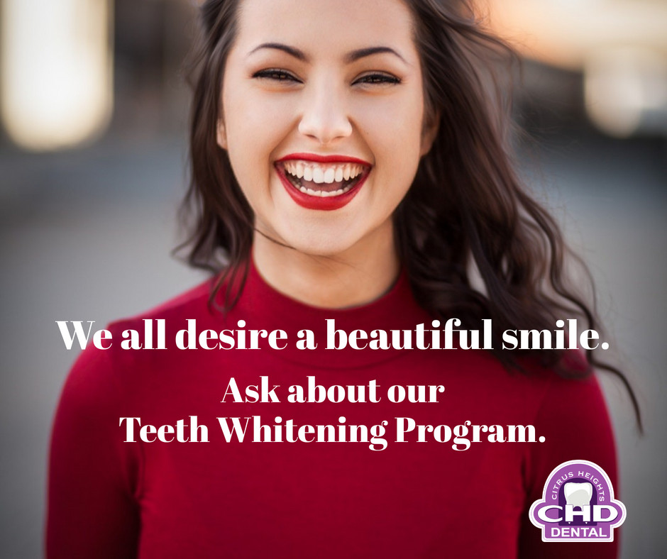 We all desire a beautiful smile. Ask about our Teeth Whitening Program. #teeth #whitening #beautiful #smile #smileteam #dentist #dentalcare #citrusheights #CitrusHeightsDental