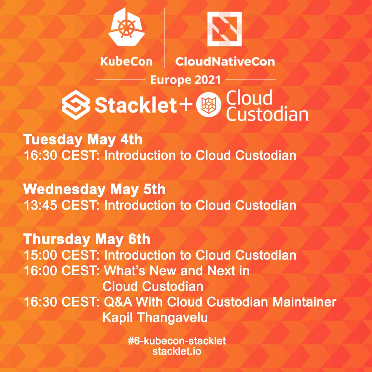 pg13_rated_liz's tweet image. So much fun to kick off @CloudNativeFdn #KubeCon with @winebaths today! If you are in attendance, make sure to join my @stackletio friends @aj_kerrigan and Jamison at our (virtual!) booth later this week! #CloudCustodian #policyAsCode